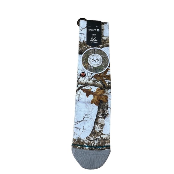 New Stance Men's Large Size 9-13 Realtree Camo‎ White Stretch Socks - Picture 1 of 5